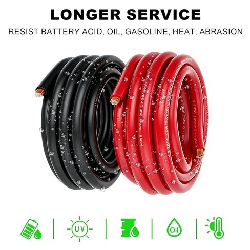 DLronwey 0 Gauge Wire 20FT,1/0 AWG Battery Cable,Copper Clad Aluminum Amp Wiring Kit with 8pcs Pure Copper Lugs & Heat Shrink Tube for Car Audio Amplifier, Inverter, RV, Marine, Solar, Winch in Saudi Arabia
