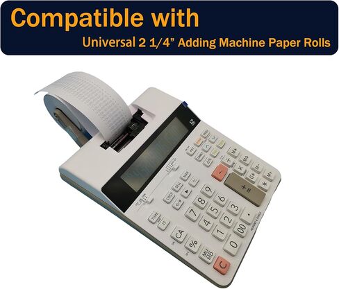 2 1/4 in x 150 ft Calculator Paper Rolls 2 1/4 Adding Machine Tape Paper Rolls, for HR-10RC, HR-170RC, HR-200RC, EL-1197PIII, EL-1801V, P23-DHV-3, CP-90A, MP11DX-2, 1280-2, 53 GSM, 10 Rolls in Kuwait