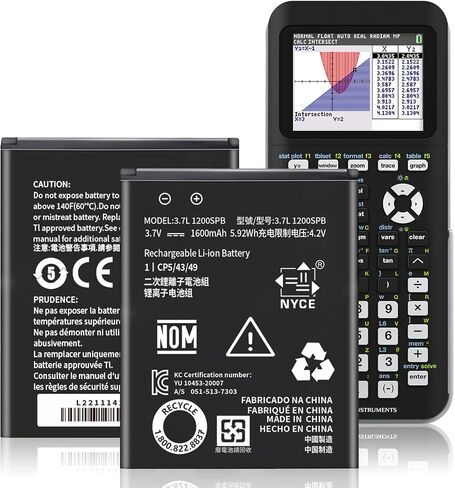 بطارية TI-84 Plus CE، [2026 ترقية جديدة] 1600 مللي أمبير في الساعة تناسب Texas Instruments TI-84 Plus CE، TI Nspire CX/CX II، TI Nspire CX CAS/CX II CAS، P/N:P11P35-11-N01/لبطارية عالية السعة 3.7L1200SPB in Kuwait