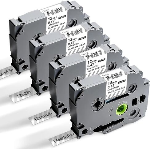 TZe-231 12mm 0.47 Black on White Tape Work for Brother P Touch Label Maker in Saudi Arabia