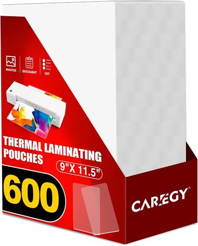 CAREGY Thermal Laminating Pouches, Holds 8.5 x 11 Inch Sheets,200 Pack | 3 Mil, 9 x 11.5 Inches Lamination Sheet Paper for Laminator, Clear, Letter Size, Office and School Supplies in Saudi Arabia