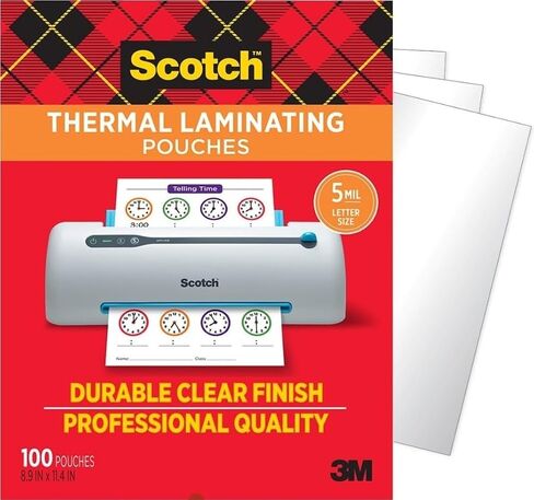 Scotch Thermal Laminating Pouches, 100 Count, Clear, 5 mil. in Saudi Arabia