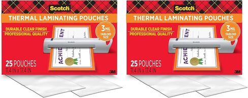 Scotch Thermal Laminating Pouches, Legal Size 11 x 17 Inches, 25 Pack Laminating Sheets, 3 Mil, Education Supplies & Craft Supplies, for Use with Thermal Laminators in Saudi Arabia