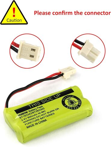 BT183342/BT283342 2.4V 800mAh Ni-MH Cordless Phone Battery Pack | Compatible with AT&T VTech Cordless Phone Batteries BT166342/BT266342 BT162342/BT262342 (Pack 2) in Saudi Arabia