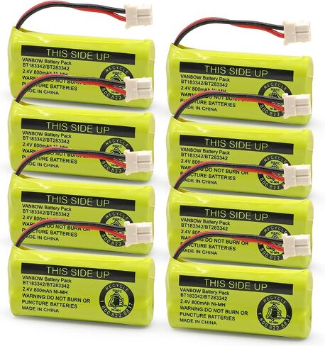 BT183342/BT283342 2.4V 800mAh Ni-MH Cordless Phone Battery Pack | Compatible with AT&T VTech Cordless Phone Batteries BT166342/BT266342 BT162342/BT262342 (Pack 2) in Saudi Arabia