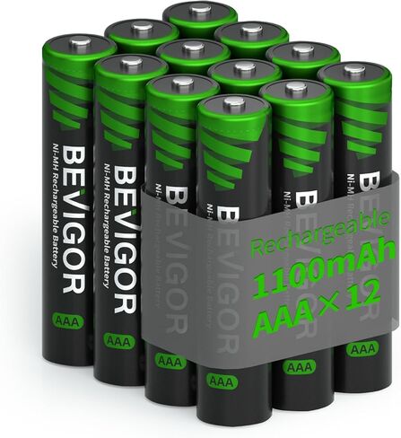 BEVIGOR Rechargeable AAA Batteries, 1100 mAh High Capacity, LSD Low Self Discharge Technology, 1.2V NiMH AAA Batteries,Telephone Batteries, Long-Lasting Triple AAA Rechargeable Batteries 16 Count in Saudi Arabia