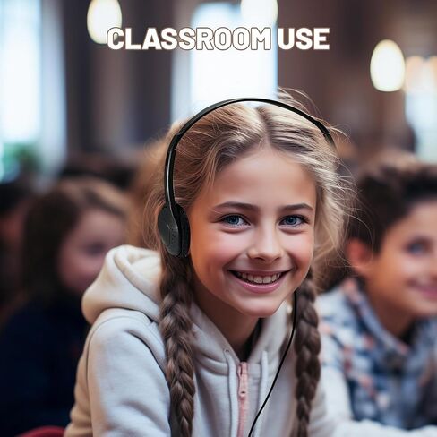 USB-C Headphones, 25-Pack, Black | Bulk Pack, Suitable for Classroom & School, For Children & Teenagers, Compatible with Pad & Smartphones in Saudi Arabia