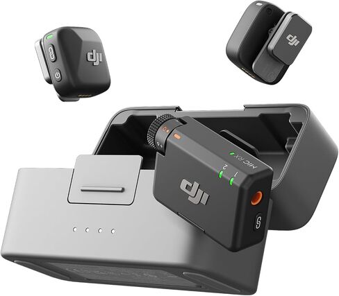 DJI Mic Mini (2 TX + 1 RX + Charging Case), Ultralight, Detail-Rich Audio | 48h Use, Noise Cancelling, Automatic Limiting, Wireless Microphone for Camera/iPhone/Android, Vlog, Streaming in Kuwait