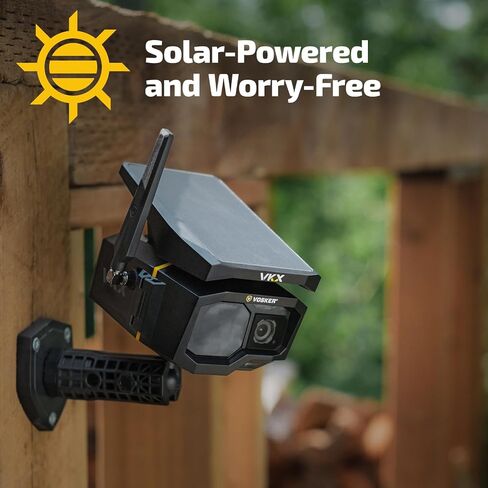 Vosker VKX Solar Powered 4G-LTE Outdoor Cellular Security Camera - No WiFi Needed, Motion Activated, Night Vision, SIM Card Included, On-Demand Mode - 15s Video Clips, IP65 Weather-Resistant | 15s Video Clips, IP65 Weather-Resistant, SIM Card Included, No in Saudi Arabia