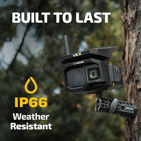 Vosker VKX Solar Powered 4G-LTE Outdoor Cellular Security Camera - No WiFi Needed, Motion Activated, Night Vision, SIM Card Included, On-Demand Mode - 15s Video Clips, IP65 Weather-Resistant | 15s Video Clips, IP65 Weather-Resistant, SIM Card Included, No in Saudi Arabia
