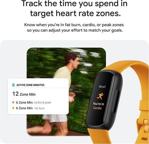 Google Fitbit Inspire 3 - Midnight Zen/Black - Small and Large Bands | Stress management, sleep tracking, 24/7 heart rate, 3-month Google Health Premium membership included, small and large bands in Kuwait