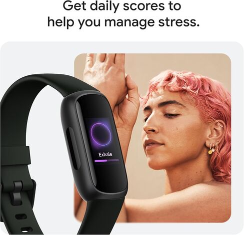 Google Fitbit Inspire 3 - Midnight Zen/Black - Small and Large Bands | Stress management, sleep tracking, 24/7 heart rate, 3-month Google Health Premium membership included, small and large bands in Kuwait