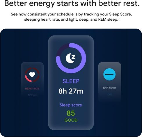 Google Fitbit Inspire 3 - Midnight Zen/Black - Small and Large Bands | Stress management, sleep tracking, 24/7 heart rate, 3-month Google Health Premium membership included, small and large bands in Kuwait
