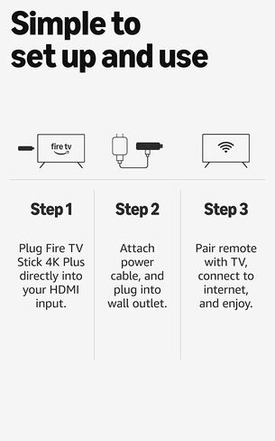 Amazon Fire TV Stick 4K Plus (newest model) with AI-powered Fire TV Search, Wi-Fi 6, stream hundreds of thousands of movies and shows, free & live TV, find shows faster with Alexa+ in Kuwait