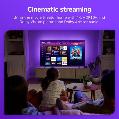 Roku Ultra, Ultimate Streaming Player - 4K Streaming Device for TV | HDR10+, Dolby Vision & Atmos - Bluetooth & Wi-Fi 6 - Rechargeable Voice Remote Pro with Backlit Buttons - Free & Live TV in Kuwait