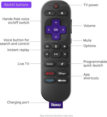 Roku Ultra, Ultimate Streaming Player - 4K Streaming Device for TV | HDR10+, Dolby Vision & Atmos - Bluetooth & Wi-Fi 6 - Rechargeable Voice Remote Pro with Backlit Buttons - Free & Live TV in Kuwait