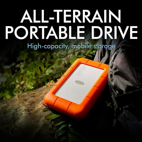 LaCie Rugged USB-C, 4TB, Portable External Hard Drive, Drop, Shock, Dust, Rain Resistant, for Mac & PC (STFR4000800) | Drop, Shock, Dust, Rain Resistant, For Mac in Saudi Arabia
