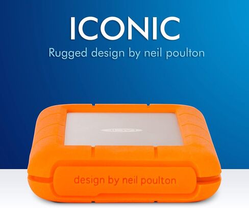LaCie Rugged USB-C, 4TB, Portable External Hard Drive, Drop, Shock, Dust, Rain Resistant, for Mac & PC (STFR4000800) | Drop, Shock, Dust, Rain Resistant, For Mac in Saudi Arabia