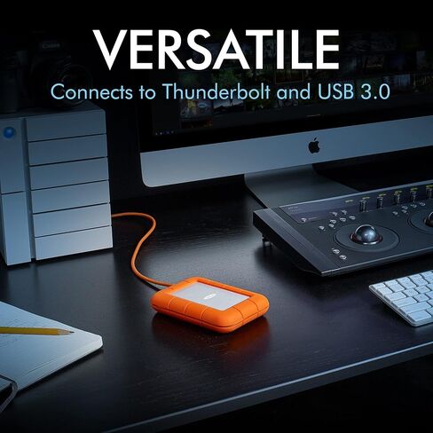 LaCie Rugged USB-C, 4TB, Portable External Hard Drive, Drop, Shock, Dust, Rain Resistant, for Mac & PC (STFR4000800) | Drop, Shock, Dust, Rain Resistant, For Mac in Saudi Arabia