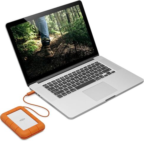 LaCie Rugged USB-C, 4TB, Portable External Hard Drive, Drop, Shock, Dust, Rain Resistant, for Mac & PC (STFR4000800) | Drop, Shock, Dust, Rain Resistant, For Mac in Saudi Arabia