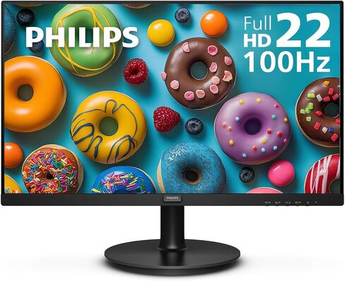 Philips 22 Inch Computer Monitor FHD 100Hz VA VESA Flicker-Free, 221V8LB | 1920×1080 LED Monitor, 4ms GtG, Adaptive Sync, HDMI 1.4, Tilt Adjust, Low Blue Light, 4yr Advance Replacement Warranty in Kuwait