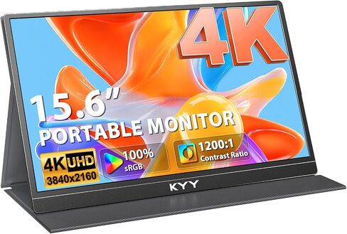 KYY Portable Monitor 15.6" 1080P Computer Monitor Screen Extender w/Cover | Portable Monitor for Laptop 1080P FHD IPS with USB-C and HDMI, Laptop Screen Extender for Travel HDR Gaming Monitor w/Speaker in Saudi Arabia