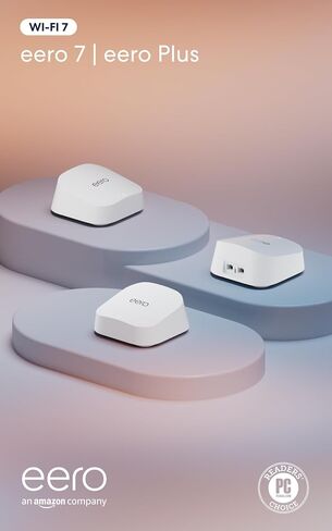 Amazon eero 7 dual-band mesh Wi-Fi 7 router (newest model) - Supports internet plans up to 2.5 Gbps, Coverage up to 6,000 sq. ft., 3-pack in Saudi Arabia