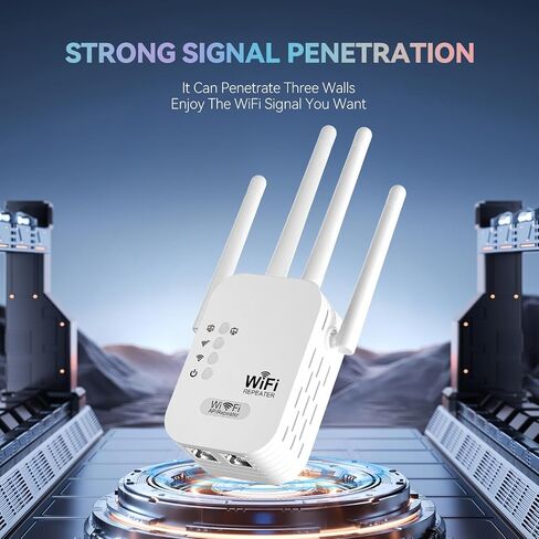 WiFi Extender, WiFi Repeater,Internet Booster, Long Range WiFi Extenders Signal Booster for Home, WiFi Repeater with Ethernet Port Covers Up to 9800 Sq.ft,Quick Setup-White in Kuwait