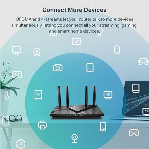 TP-Link AX1800 WiFi 6 Router (Archer AX21 V5) | Dual Band Wireless Internet, Gigabit, Easy Mesh, Works with Alexa - A Certified for Humans Device in Kuwait