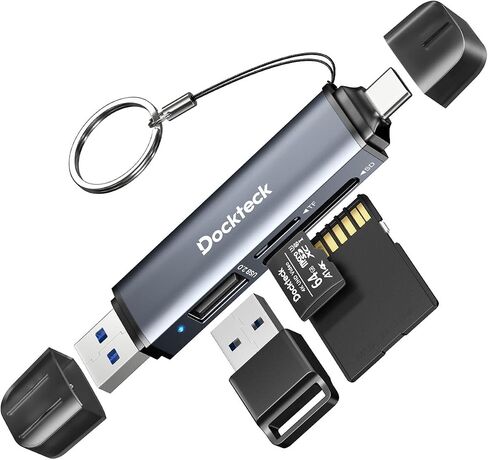قارئ بطاقة SD، محول USB A/C ثلاثي الفتحات إلى محول بطاقة Micro SD USB3.0 | 5 جيجابت في الثانية، دعم OTG، قارئ بطاقات الذاكرة لـ UHS-I SD/Micro SD/SDHC/SDXC/MMC، التوصيل والتشغيل، قارئ بطاقات SD/TF لأجهزة Macbook iphone in Kuwait