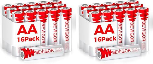 BEVIGOR 1.5V Long-Lasting Lithium Batteries AA 16 Pack for Smart Devices | Double A Lithium Batteries for Smart Locks, Cameras, Flashlights, Microphones and Other High-Tech Devices 【Non-Rechargeable】 in Kuwait