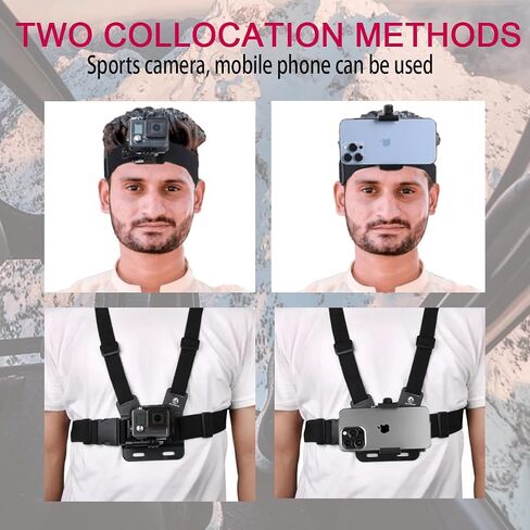 Adjustable Phone Chest Mount&Head Strap Kit,Quick-Release Harness for POV (Adjustable Phone Chest Mount & Head Strap Kit (1-Pack)) in Saudi Arabia
