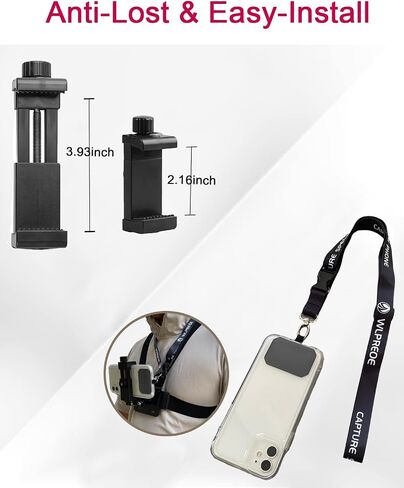 Adjustable Phone Chest Mount&Head Strap Kit,Quick-Release Harness for POV (Adjustable Phone Chest Mount & Head Strap Kit (1-Pack)) in Saudi Arabia