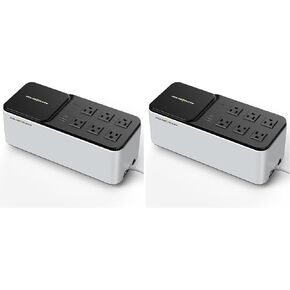GOLDENMATE 600VA/360W بطارية ليثيوم UPS احتياطية وواقي من زيادة التيار | 6 منافذ، 2 منافذ USB، شحن لاسلكي، حامل على الحائط، تصميم مضغوط، بطارية احتياطية LiFePO4 بقدرة 76.8 وات في الساعة لأجهزة المكتب المنزلية in Saudi Arabia