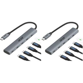 موزع USB C بسرعة 10 جيجابت في الثانية من Acer، وموزع USBC مع 4 منافذ USB C 3.2 ومنفذ PD بقدرة 100 وات | محول متعدد المنافذ من النوع C، نقل سريع للبيانات متوافق مع أجهزة MacBook Neo/Pro/Air، iPad، Surface Pro، XPS-0.5FT 【لا يوجد مخرج فيديو】 in Kuwait