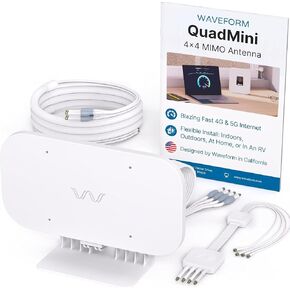 QuadMini: 4x4 MIMO External Antenna | Omnidirectional Antenna for 4G/5G Routers & Gateways | for T-Mobile Home Internet, Verizon, AT&T | Complete Kit w/ 10' Cable & Window Entry in Saudi Arabia