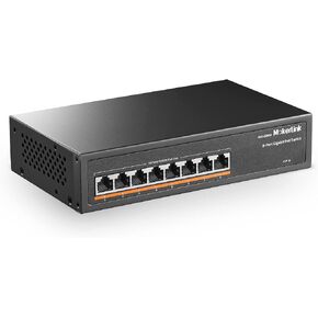 محول MokerLink 11 منفذ Gigabit PoE مع 8 منافذ PoE+، 2 جيجابت Uplink، 1 منفذ SFP، اكتشاف AI بقدرة 120 وات، جودة الخدمة، توصيل معدني بدون مروحة وتشغيل محول شبكة غير مُدار in Kuwait