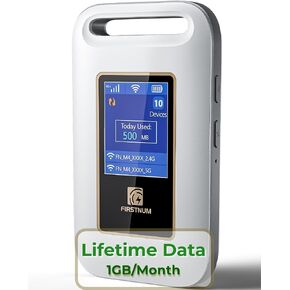 M4 Mobile Hotspot for Travel, 1GB Monthly Free Global Data, White | Portable 4G LTE ESIM WiFi for US & MX Business Trip for RV, Connect Up to 10 Devices, Wireless Hotspot Devices No Contract in Saudi Arabia