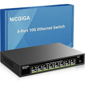 8 Port 10G Ethernet Switch Unmanaged,with 8X 10Gb Base-T Ports, NICGIGA 10Gbps Network Switch Easy for 10G NAS,PC,WiFi7 Router,10G Adapter/NIC. Desktop or 19-inch Rack Mount, Plug and Play. in Saudi Arabia