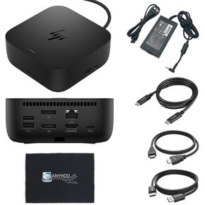 HP USB-C 100W G6 Dock with 100W Power Delivery, 120Hz + ANYHDD Cloth, USB C, HDMI, DisplayPort Cables Included in Saudi Arabia
