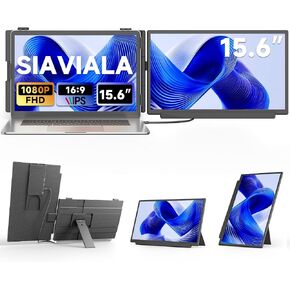 Laptop Screen Extender 15.6", 1080P FHD Triple Portable Monitor for Laptops 13-17.3", Ultra-Slim Dual Monitor Extender for Windows/Mac/Chrome/Dex, USB-C/HDMI Plug and Play in Kuwait