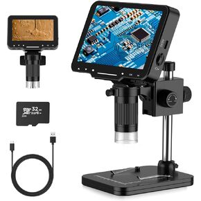 PalliPartners Digital Microscope for Coins with Light HD Screen | 4.3 Inch 1080P HD Screen, 10MP Camera, 1-1000X Zoom. Wireless USB Digital Microscope with Video Recorder for Inspection in Saudi Arabia