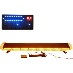 CFLMYYXGS 63" 120 LED Amber/White LED Emergency Warning Beacon Light bar | 120 LED Amber/White 12V-24V Rooftop Emergency Warning Light bar 26 Strobe Patterns Tow Trucks Cars Wreckers Beacon Light in Saudi Arabia