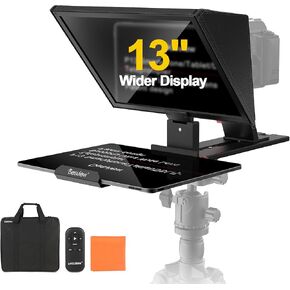 Desview P17 Portable Teleprompter for Camera Video Recording, Foldable Auto-Scrolling Prompter with Wireless Remote Sunshade & Tripod Mount Compatible with iPhone Android Tablet | No Assembly, Compatible with Camcorder Webcam, Bluetooth Remote & App Contr in Saudi Arabia
