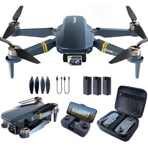GPS Drone with EIS 4K Camera, RC Drones with 4.5 inch HD Screen on Controller, Auto Return, 3 Batteries for 90 min Flight Time, 3280 FT Long Control Range Transmission, Circle Fly and Follow Me Mode, Foldable Quadcopter for Beginner, Under 249g in Saudi Arabia