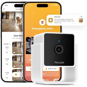 Petcube Cam – Indoor Wi-Fi Pet & Security Camera with App | 1080p HD video, 2-way audio, night vision, smart alerts for dog, cat & home security monitoring in Saudi Arabia