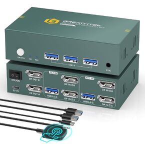 USB3.0 KVM Switch HDMI 4K@60Hz for 4 Computers Share 1 Monitor, KVM Switch 4 Port with 3 USB 3.0 Ports Share Keyboard Mouse, Support Button Switch, Plug and Play | KVM Switch 4 Port with 3 USB 3.0 Ports Share Keyboard Mouse, Wired Remote And Button Switch in Saudi Arabia