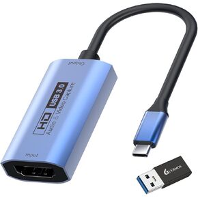 Guermok Video Capture Card, 4K USB3.0 HDMI to USB C, 1080P 60FPS & 2K 30FPS | Capture Card for Streaming, Compatible with iPad Mac OS Windows, Quest 3, OBS, PS5/4, Switch2/1, Xbox, Camera (Silver) in Saudi Arabia