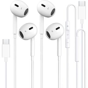 USB C Headphones Wired for iPhone 17/16, Type C Earphones with Microphone & Remote Noise Cancelling Earbuds for iPhone 16/15 Pro Max, iPad, Galaxy S23/S22/S21/S20, Pixel 7/6/5/4 in Kuwait