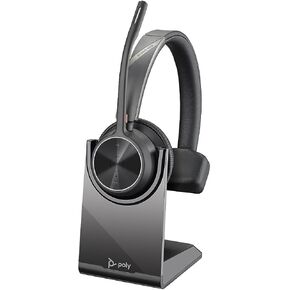 Poly - Voyager 4310 UC Wireless Headset + Charge Stand (Plantronics) - Single-Ear Headset w/Mic - Connect to PC/Mac via USB-A Bluetooth Adapter, Cell Phone via Bluetooth -Works with Teams, Zoom &More | Charge Stand, Single-Ear w/Mic, Connect to PC/Mac via in Saudi Arabia